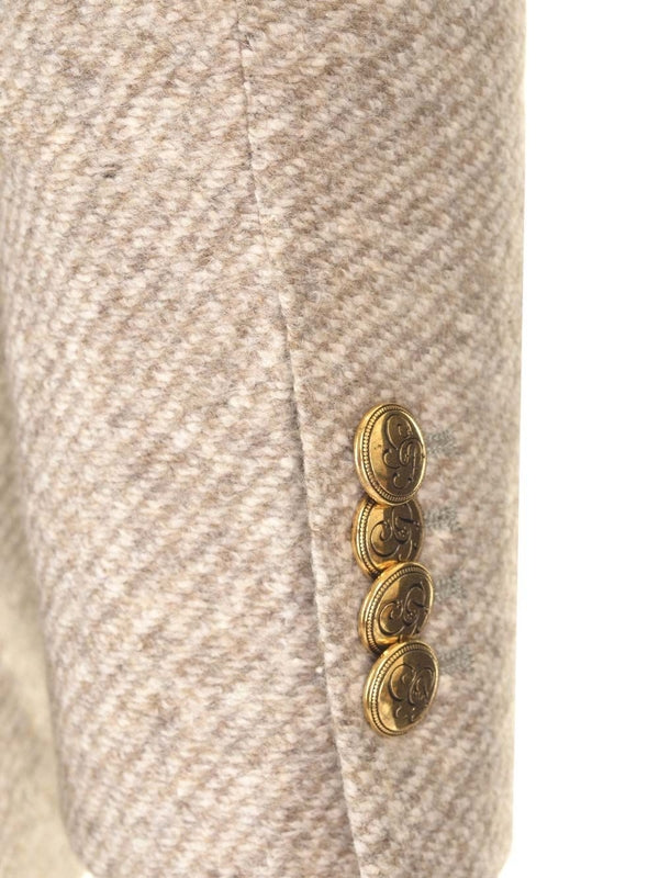 Wool Blend Double Breasted Jacket