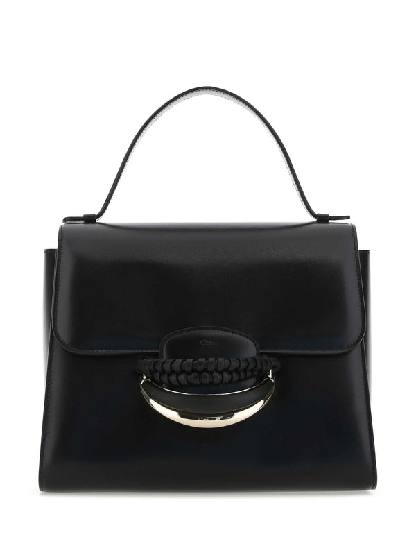 Braid Detail Leather Tote Bag