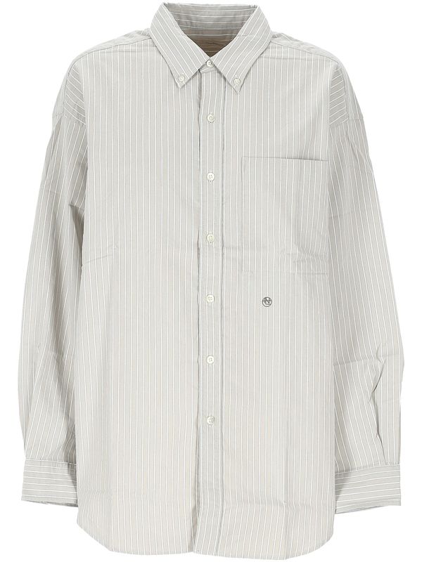 Logo Embroidered Stripe Shirt