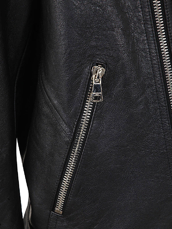 Black Calfskin Biker Jacket