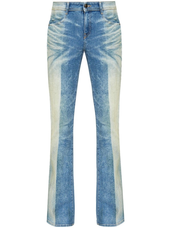 Two-Tone Denim Pants