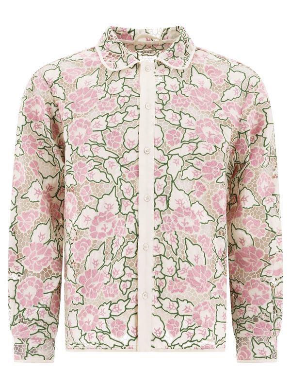 Lace Flower Embroidery Shirt