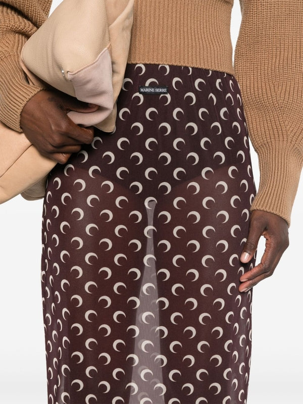 All-over Moon Logo Sheer Skirt