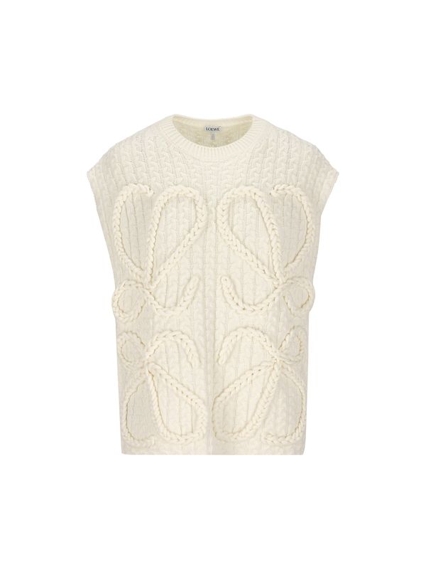 Anagram cable logo knit vest
