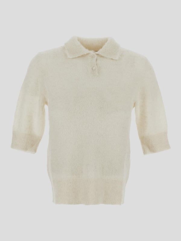 Alpaca Blend Knit Polo Shirt