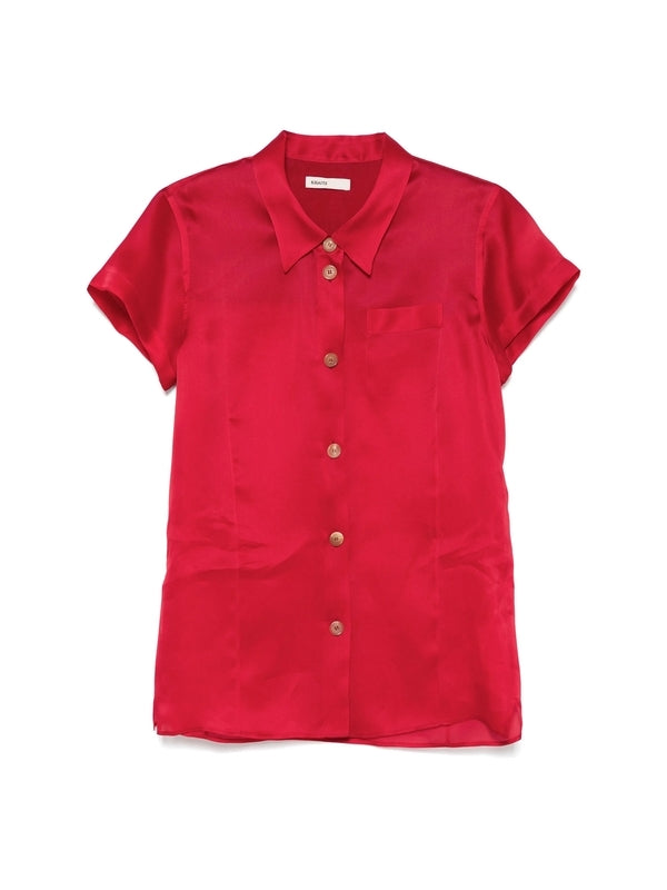 Keefe Chest Pocket Silk Short
  Sleeve Shirt
