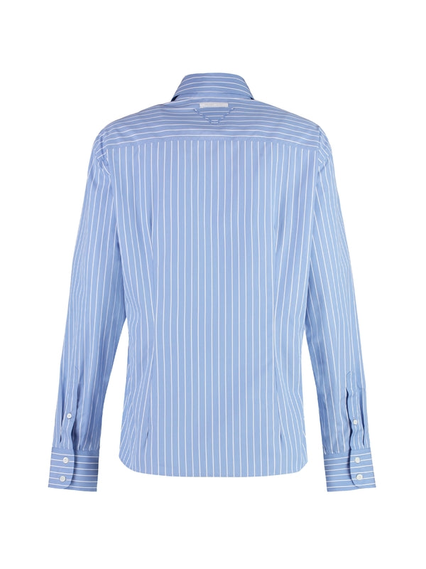 Back Triangle Patch Stripe Cotton Shirt