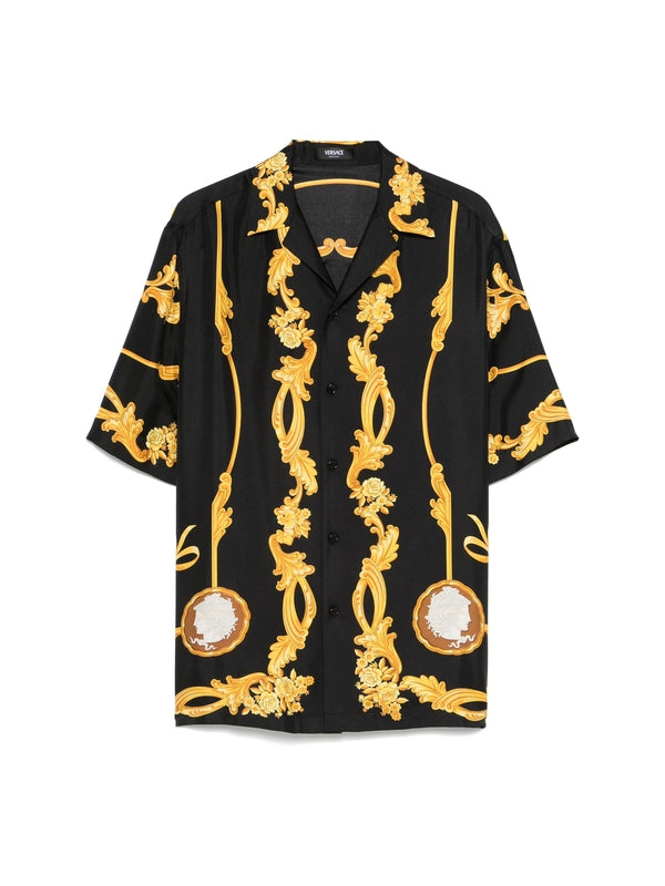 Baroque Printing Silk Short
  Sleeve Shirt