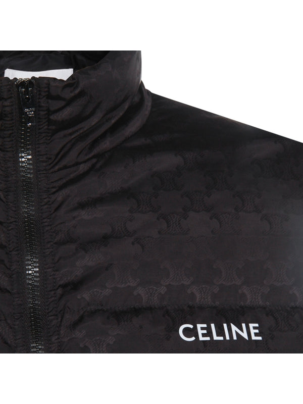 Triomphe Logo Jacquard Black Nylon Padding