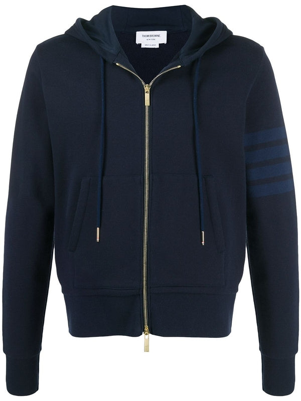 4-Bar Cotton Hooded Zip-Up