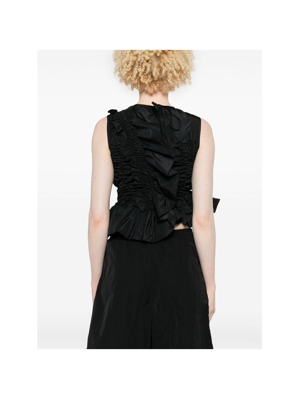 Ruffle Asymmetric Sleeveless
  Top