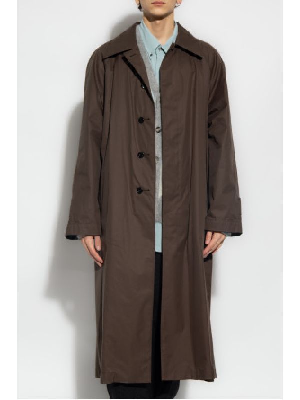 Check Cotton Gabardine Trench
  Coat