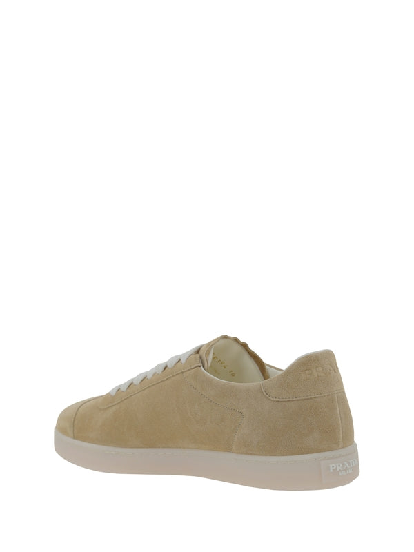 Triangular Logo Suede Sneakers