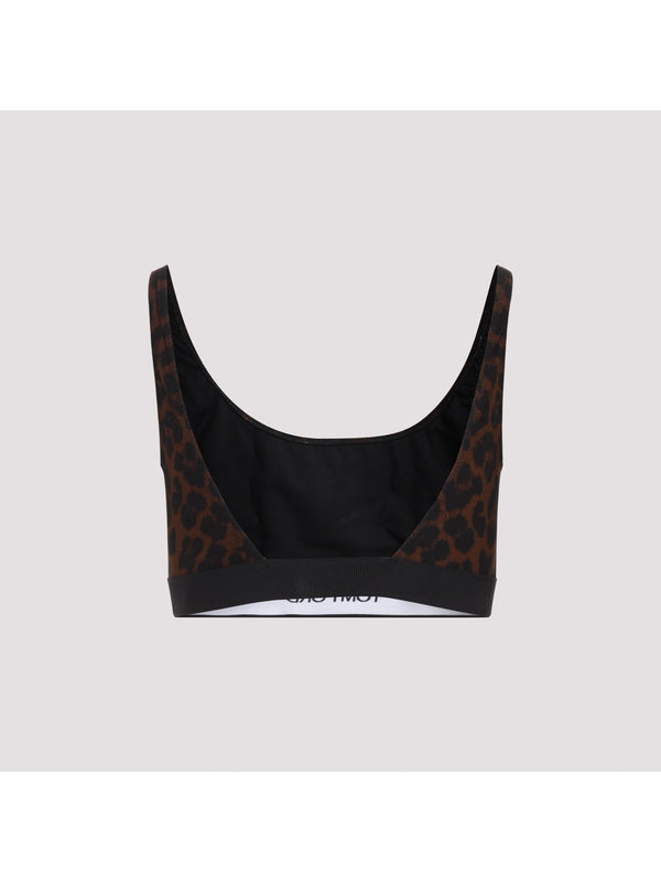 Logo Band Leopard Bralette