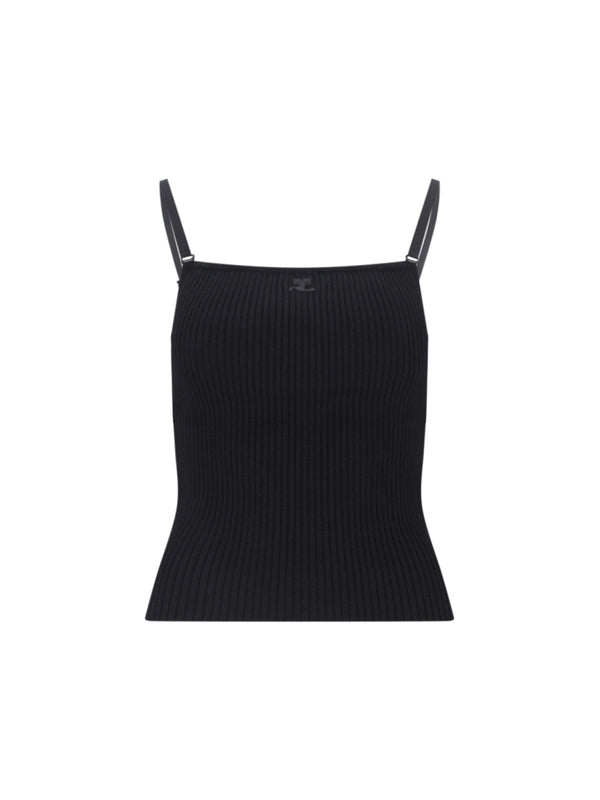 Courrèges - Logo Patch Rib Tank Top - Jente
