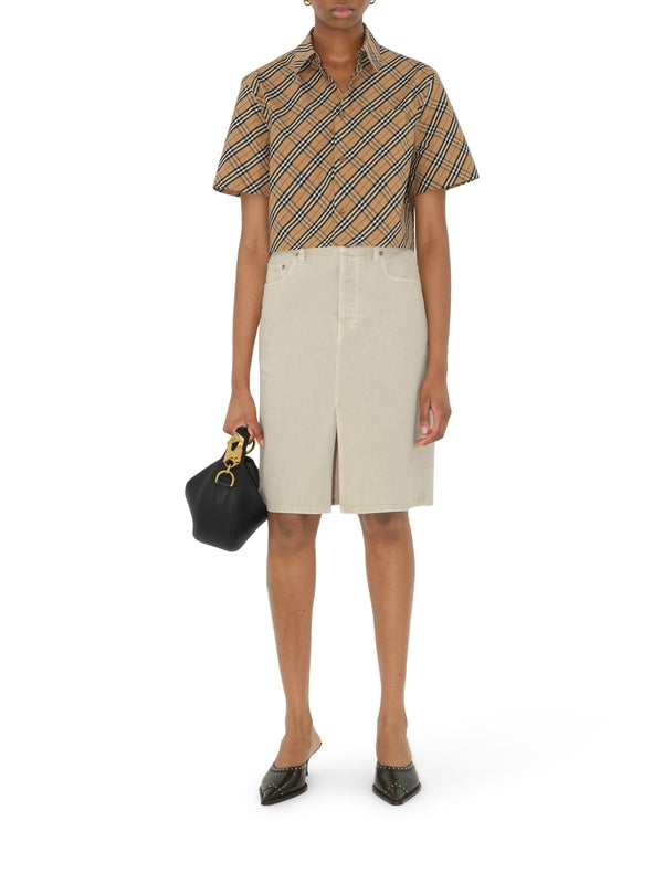 Vintage Check Pattern Short
  Sleeve Shirt