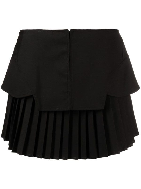 Corset Detail Pleated Mini Skirt