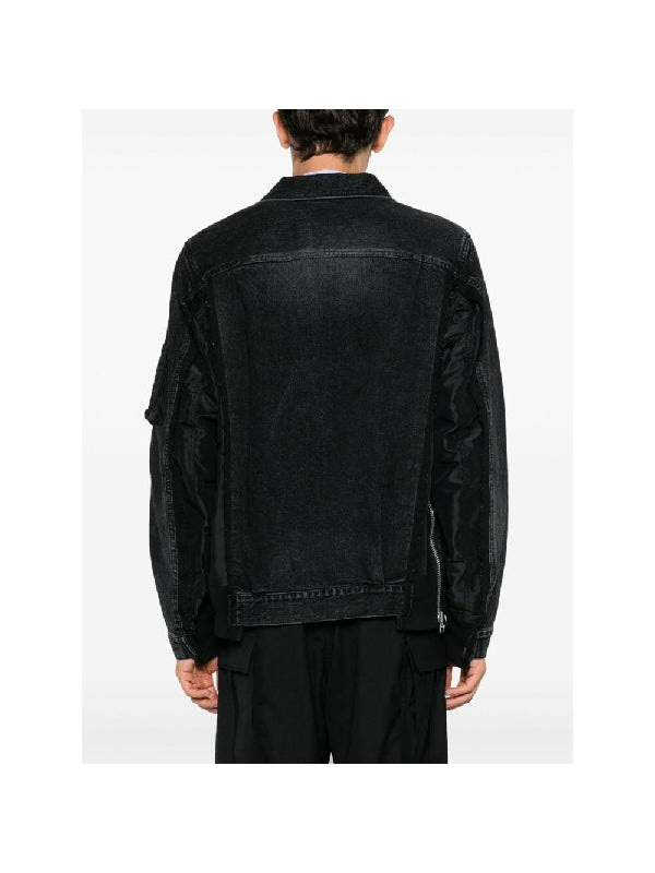 Nylon Insert Denim Trucker
  Jacket