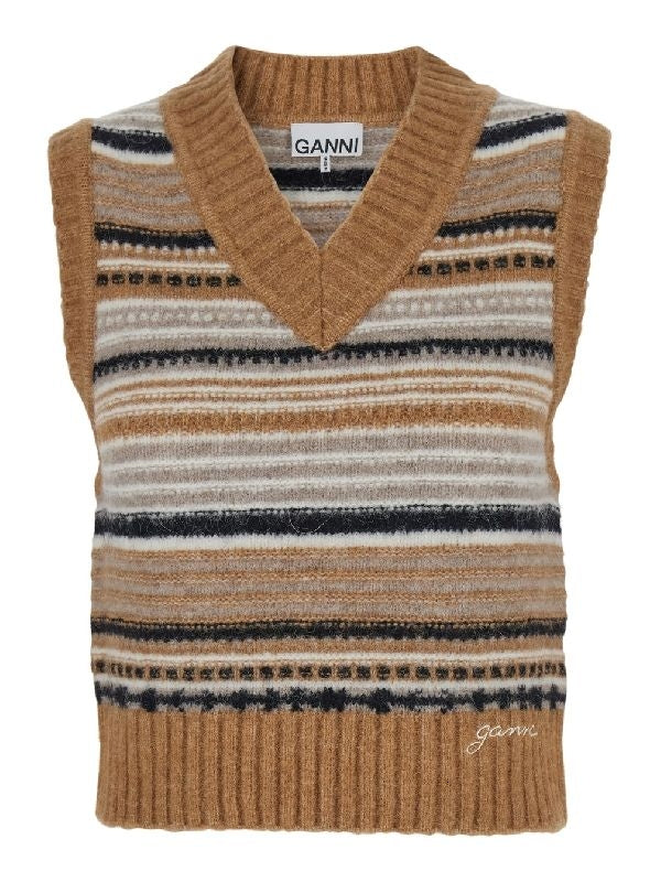 Stripe Alpaca Blend Knit Vest