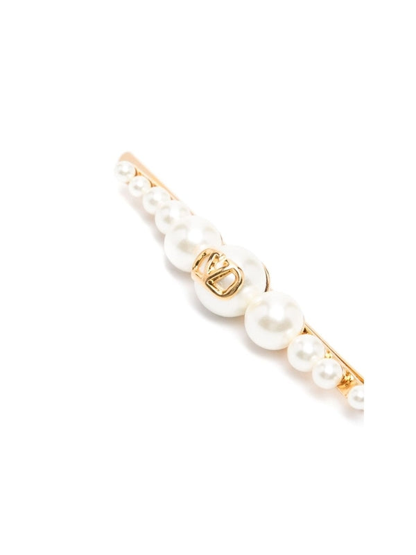 V Logo Pearl Decorative Hairpin