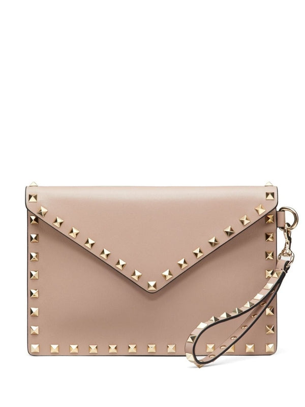 Rockstud Leather Clutch