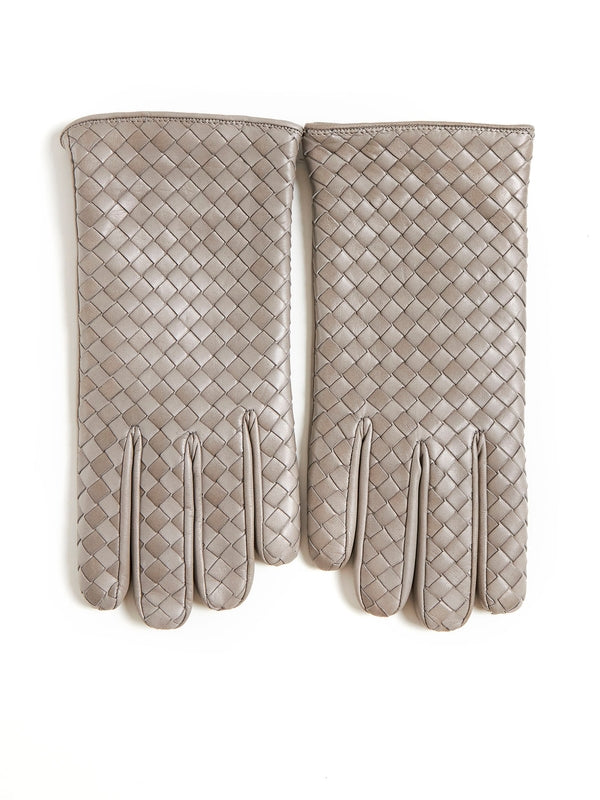 Intrecciato Leather Gloves