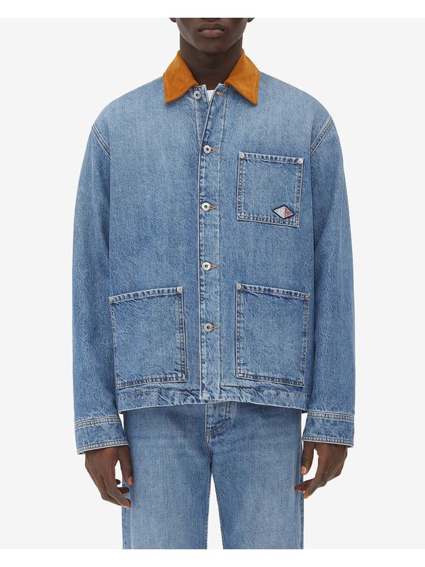 Suede Collar Denim Trucker Jacket