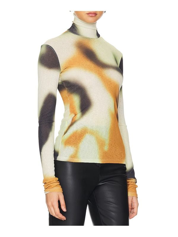 Harri High
  Neck Printing Long Sleeve Top