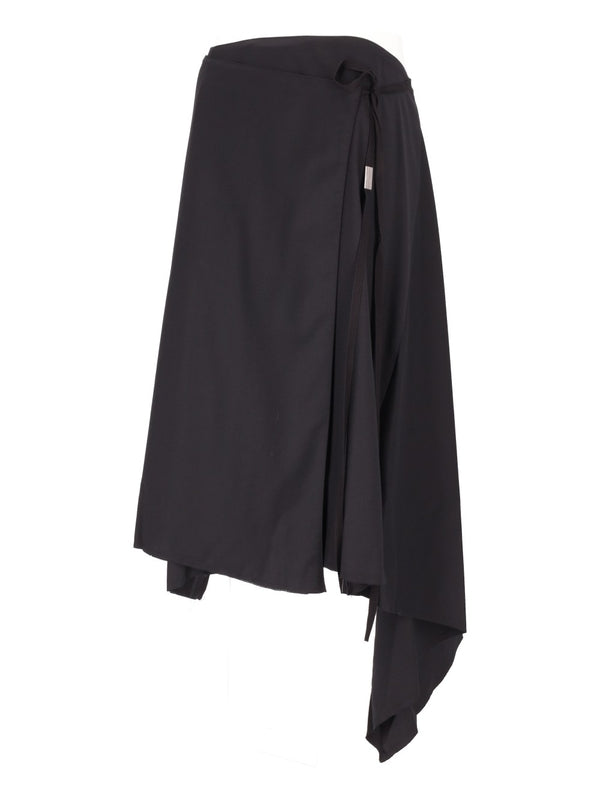 Ylva Wrap Wool Midi Skirt