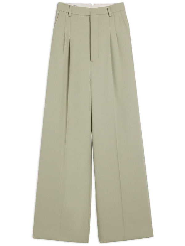 Wide Pleated Wool Pants