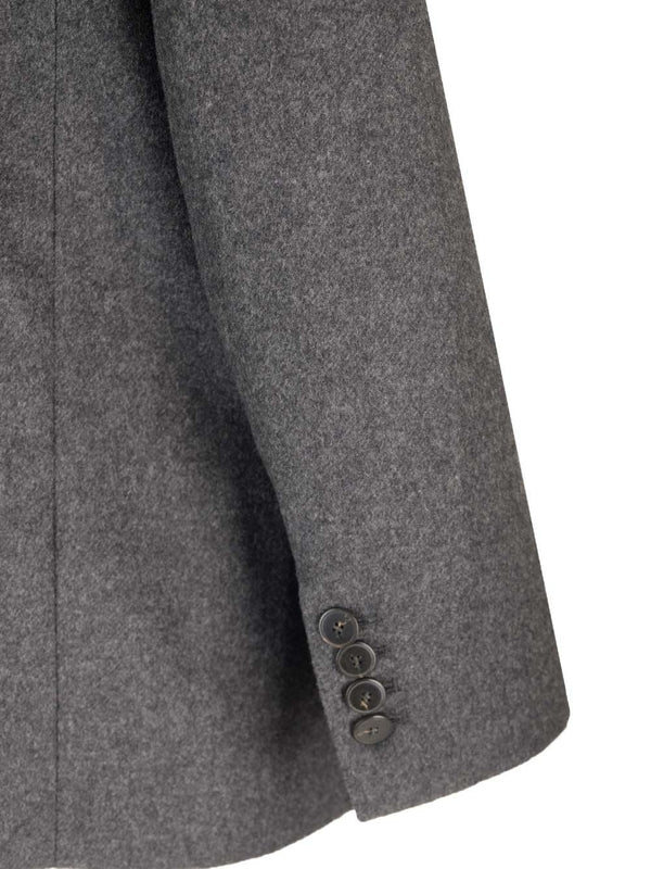 Contrast Collar Wool Tailored Jacket