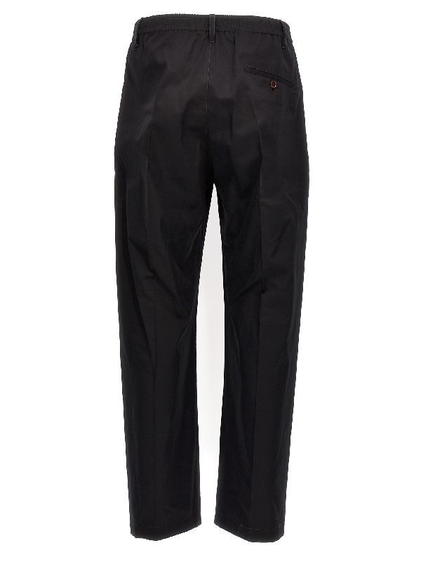 Black Pintuck Cotton Pants