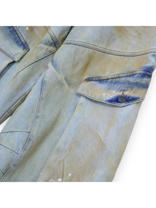Dirty Detail Cargo Denim Pants