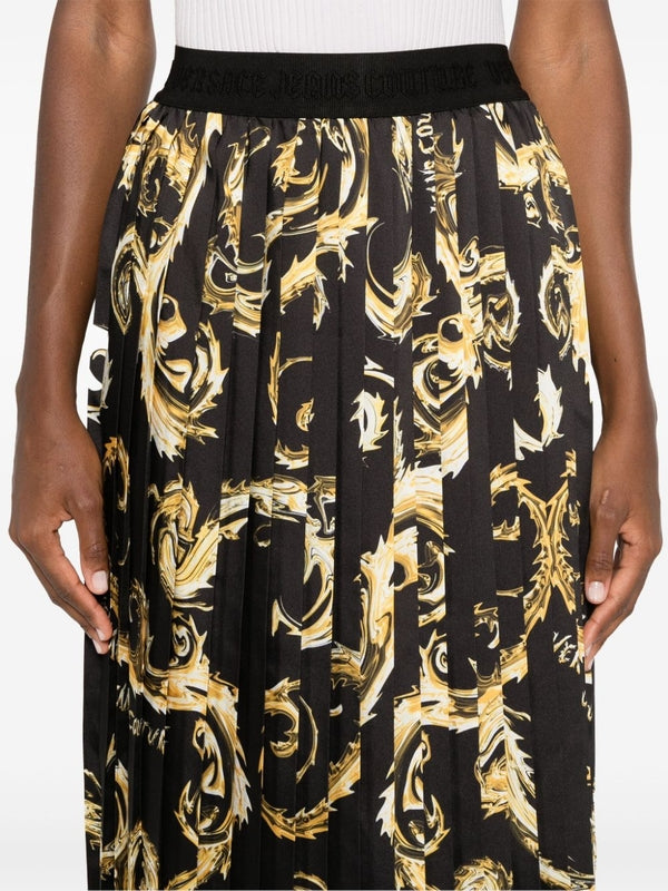 Allover Print Pleated Skirt