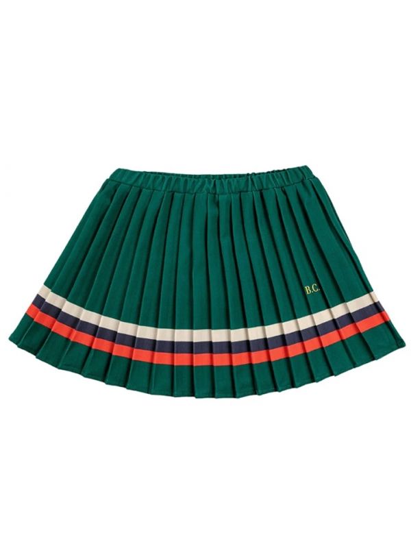 Logo Embroidered Pleated Skirt