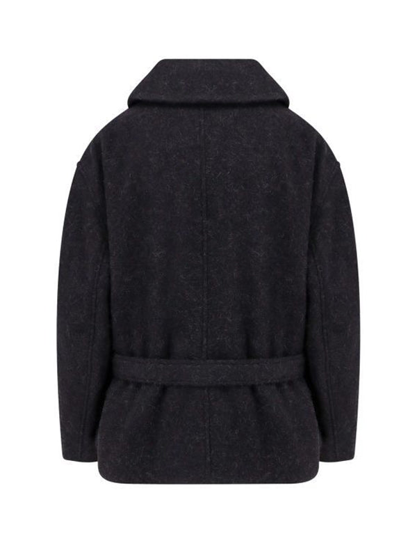 Asymmetric Bathrobe Short Coat