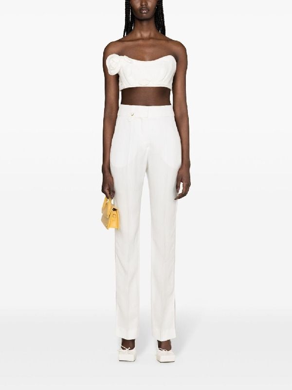 White Slit Hem
  Pants