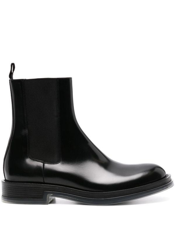 Black Leather Chelsea Boots