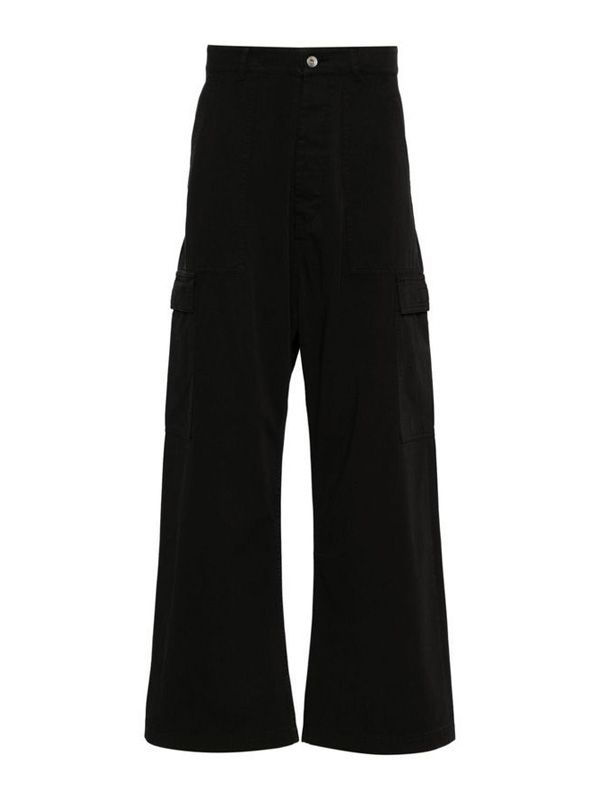 Black Cotton Cargo Pants