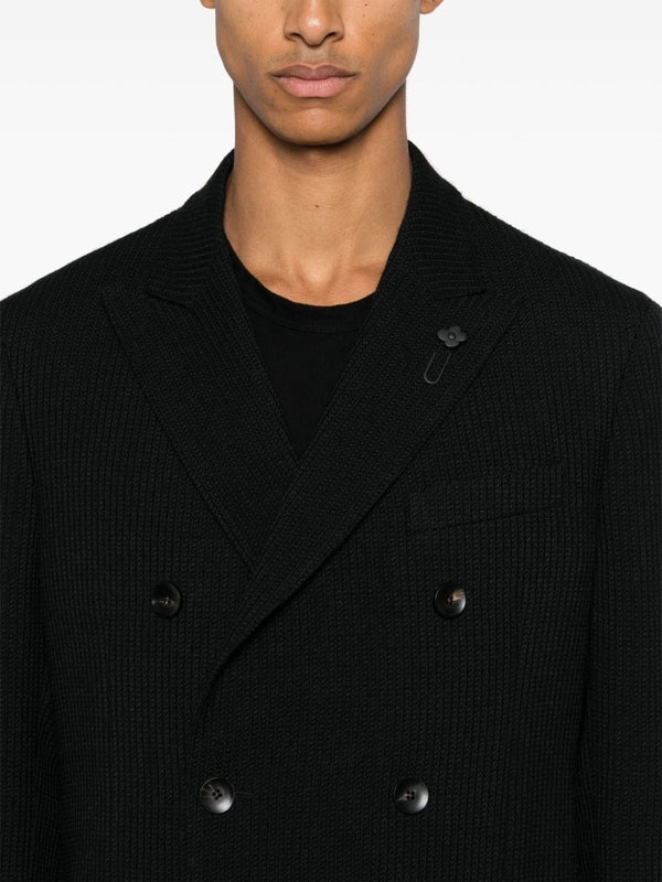 Boutonniere Double Wool Blend Tailored Jacket