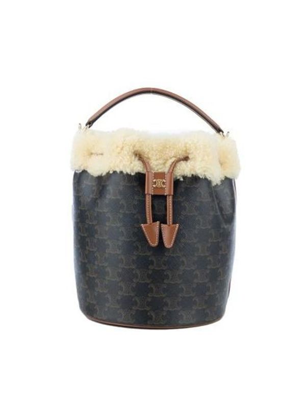 Clara Triophe Shearling Bucket Bag