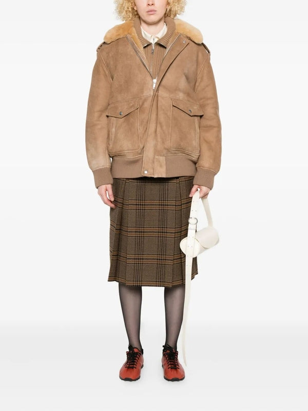 Back Triangle Logo Suede Jacket