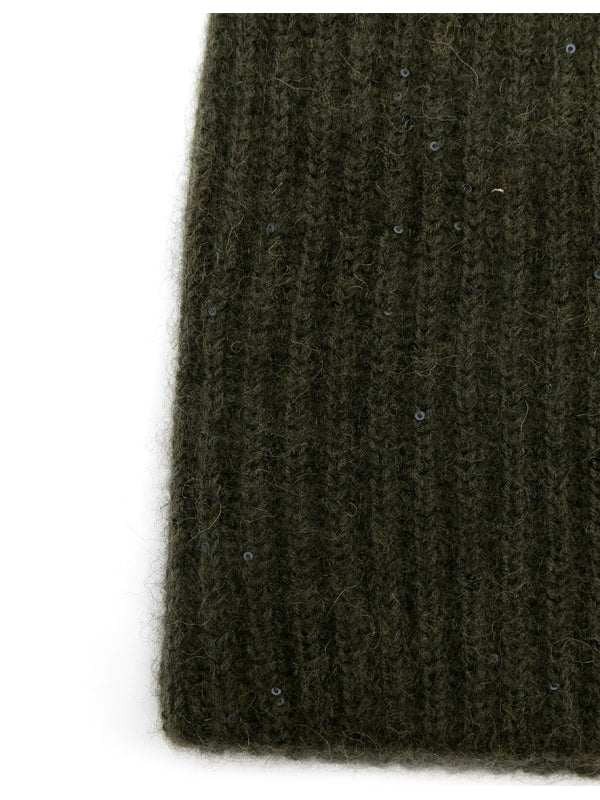 Sequin Decorated Wool Blend Beanie