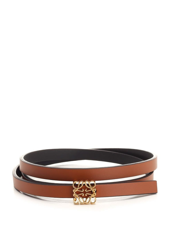 Anagram Buckle Reversible Leather Belt