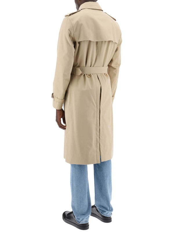 Belt Double Cotton Long Trench Coat