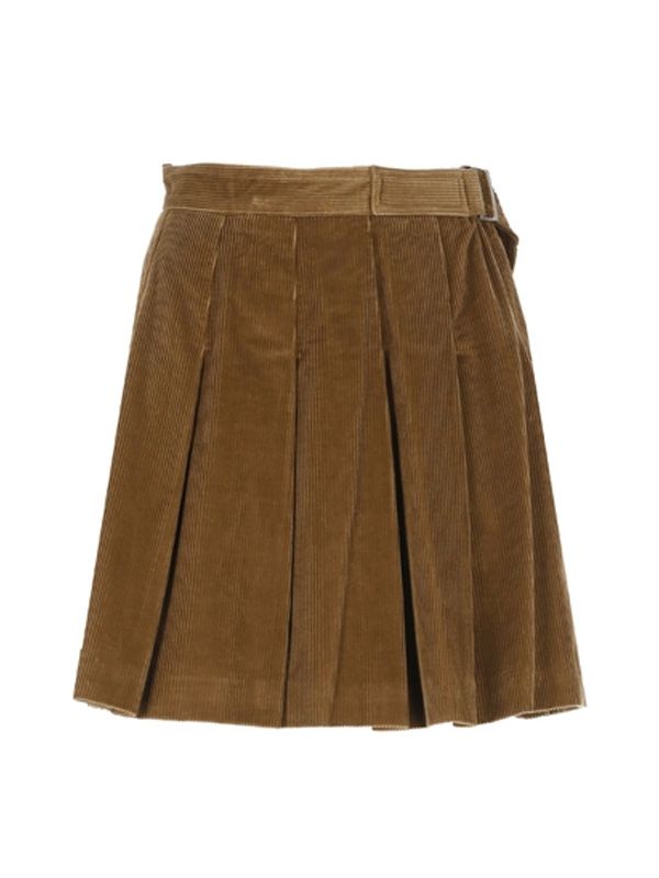 Zucca Corduroy Pleats Mini Skirt