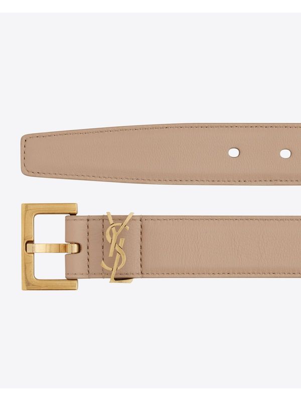 Cassandra Logo Slim Leather Belt