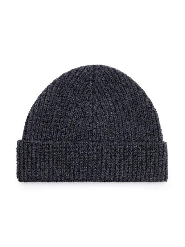 Heart Logo Embroidery Wool Rib Beanie