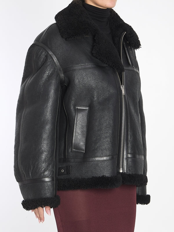 Vintage Leather Shearling Mustang Jacket