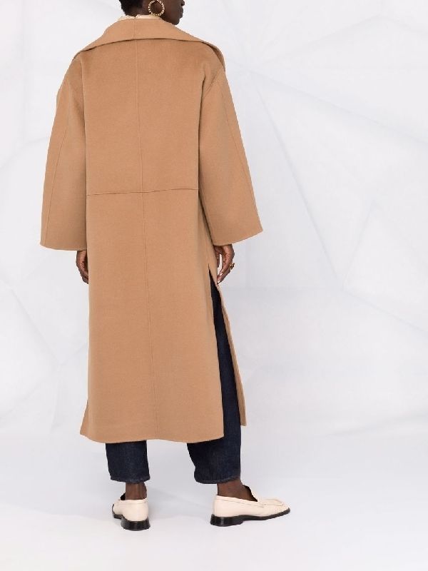 Wide Lapel Wool Cashmere Long Coat